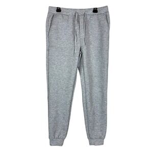 FLX Pants Mens Medium Gray Joggers Drawstring Elastic Waist Pockets Stretch